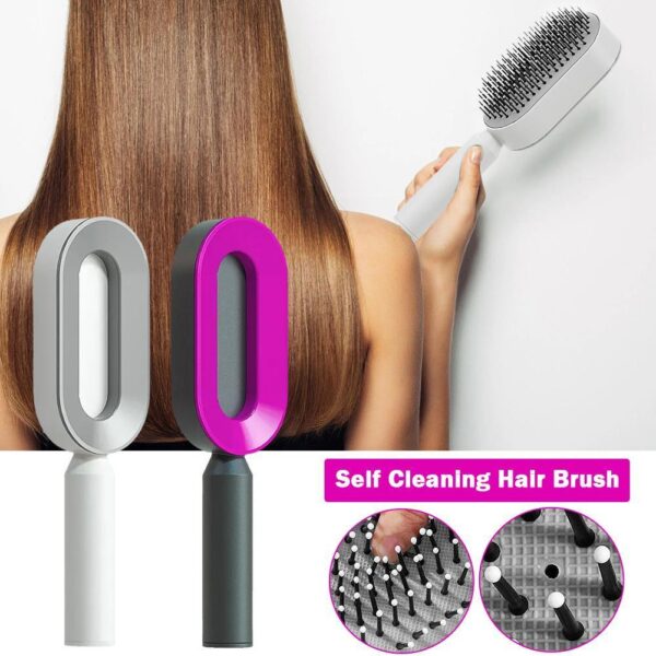 Self-Cleaning Hair Brush For Women Massage Scalp Promote Blood Circulation Anti Hair Loss - Women Fashion 3D Hair Growth Comb Hairbrush - Image 4