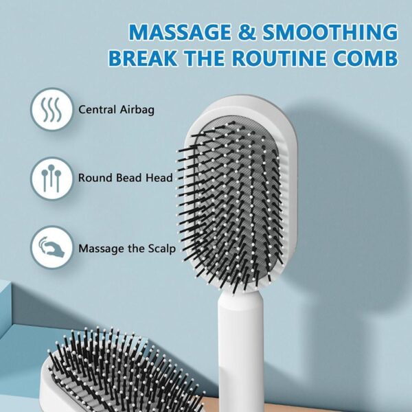 Self-Cleaning Hair Brush For Women Massage Scalp Promote Blood Circulation Anti Hair Loss - Women Fashion 3D Hair Growth Comb Hairbrush - Image 10