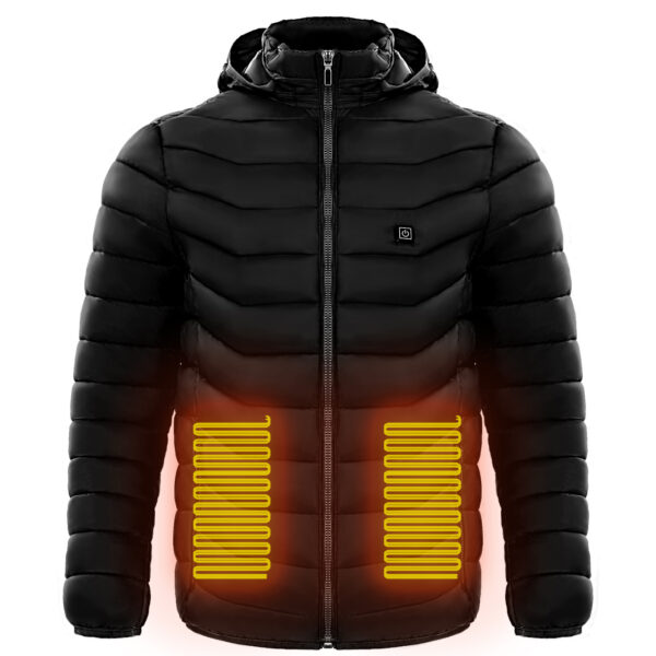 Men Heated Puffer Jacket Electric Heating Coat Insulated Hood Windbreaker 9Heat Zones - Image 6