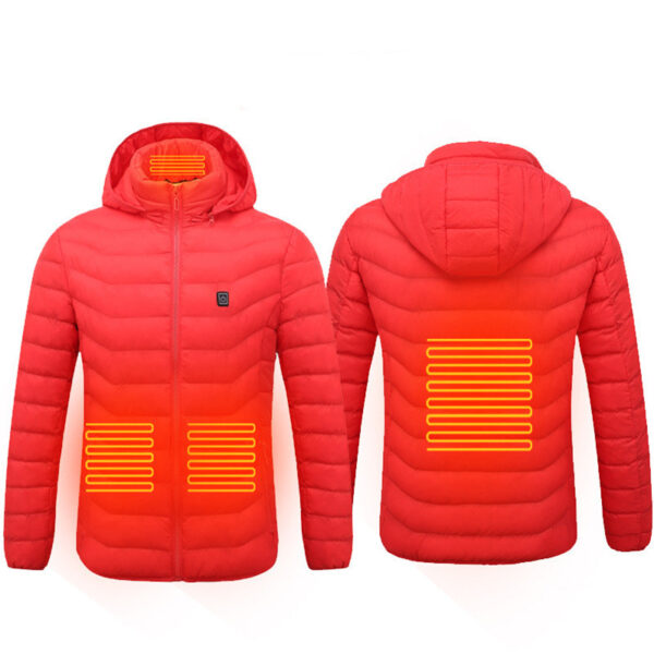 Men Heated Puffer Jacket Electric Heating Coat Insulated Hood Windbreaker 9Heat Zones - Image 8