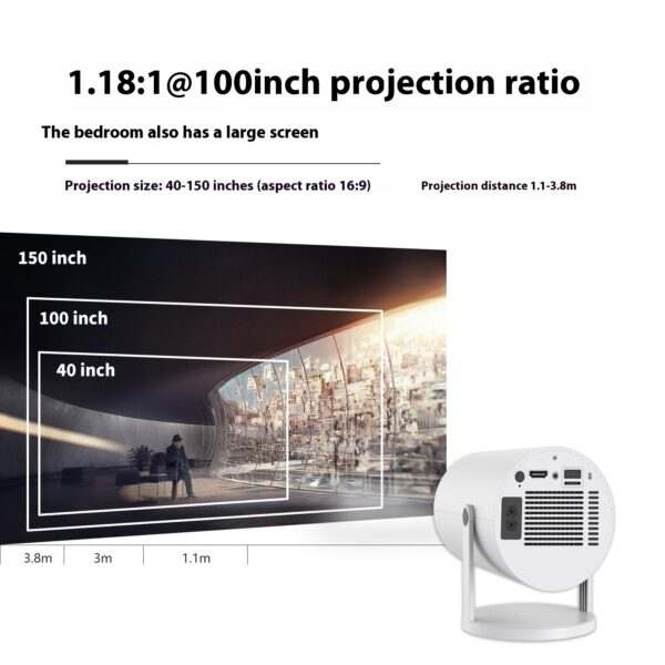 Portable Projector Small Straight Projector For Home Use 180 Degrees Projection Angle Automatic Focus Home Video Projector - Image 3