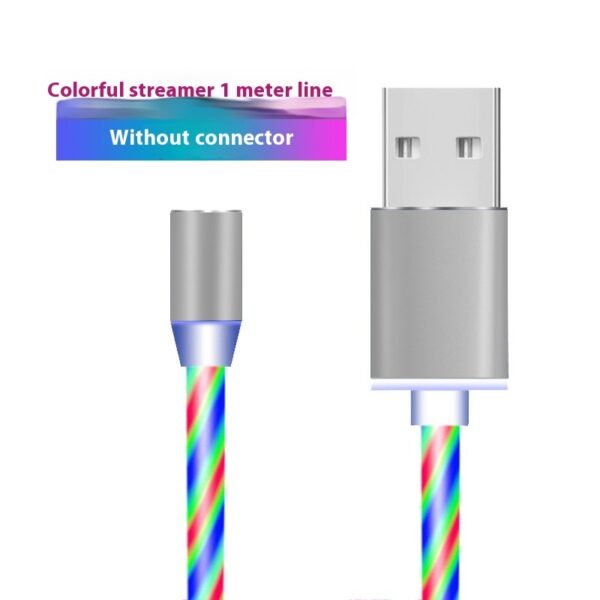 Colorful Streamer Mobile Phone Cable Magnetic Three-in-one USB Data Cable - Image 10