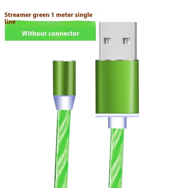 Colorful Streamer Mobile Phone Cable Magnetic Three-in-one USB Data Cable - Image 9