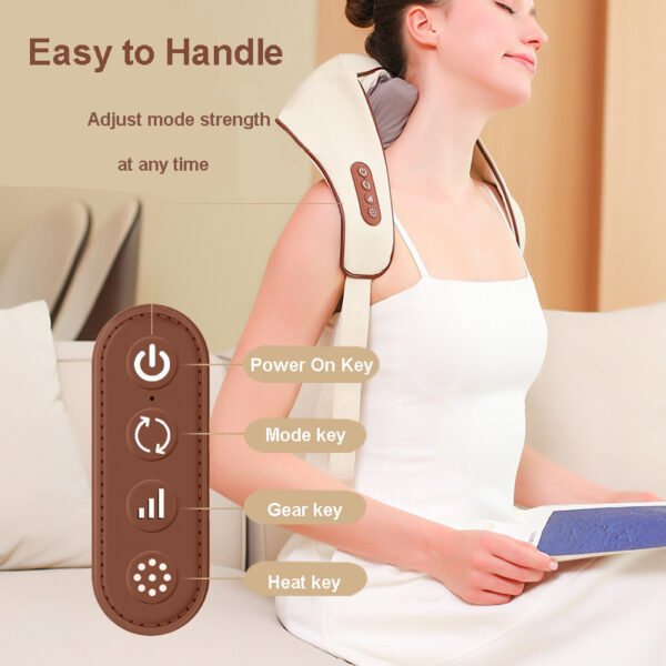 Electric Shoulder Back Neck Massager Shiatsu Body With Heat Kneading 2 Models UK - Image 4