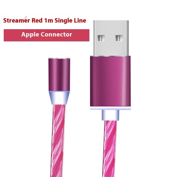 Colorful Streamer Mobile Phone Cable Magnetic Three-in-one USB Data Cable - Image 3